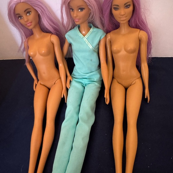 Three Barbies Rockstars with Lavender/Pink Hair EUC 2015 - Picture 7 of 9